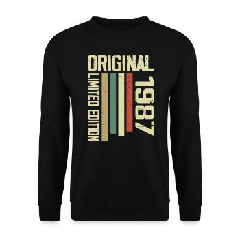 Retro 1987 Cadeau 37e Anniversaire Vintage 1987 - Sweat-shirt Unisexe - noir - Devant - Alina (178cm) & Michal (187cm)