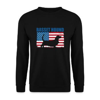 Basset Hound - Unisex Sweatshirt - black - Front - Alina (178cm) & Michal (187cm)