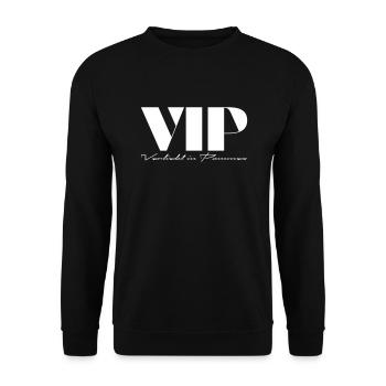 VIP Verliebt in Pommes - Unisex Pullover - Schwarz - Vorne - Alina (178cm) & Michal (187cm)