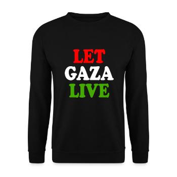 Let gaza live - Sweat-shirt Unisexe - noir - Devant - Alina (178cm) & Michal (187cm)