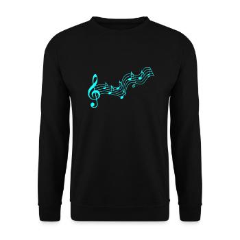 Musik Noten Notenschlüssel - Unisex Pullover - Schwarz - Vorne - Alina (178cm) & Michal (187cm)