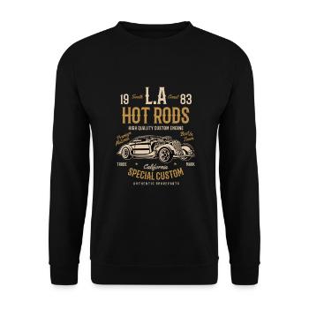 Hot rods Véhicule Hotrod LA Vintage - Sweat-shirt Unisexe - noir - Devant - Alina (178cm) & Michal (187cm)