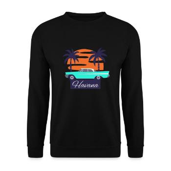 Havana Cuba la capitale des Caraïbes île - Sweat-shirt Unisexe - noir - Devant - Alina (178cm) & Michal (187cm)