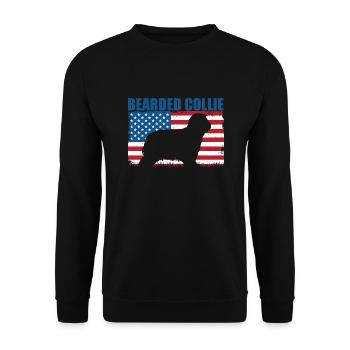 Bearded Collie - Unisex Pullover - Schwarz - Vorne - Alina (178cm) & Michal (187cm)
