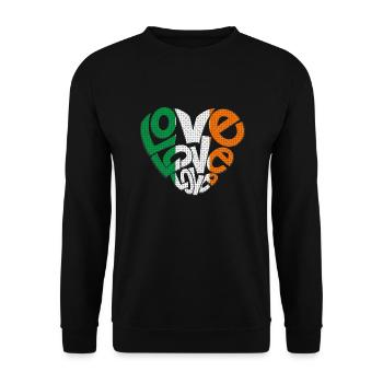 Ireland Flag Heart Irish Flag Dublin - Unisex Sweatshirt - black - Front - Alina (178cm) & Michal (187cm)