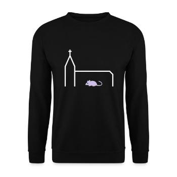 ★ Couleurs de conception modifiables ★ Souris d'église Souris d'église - Sweat-shirt Unisexe - noir - Devant - Alina (178cm) & Michal (187cm)
