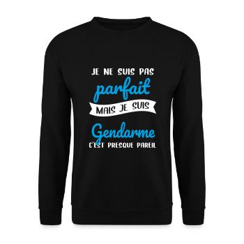 Je ne suis pas parfait mais je suis gendarme - Sweat-shirt Unisexe - noir - Devant - Alina (178cm) & Michal (187cm)