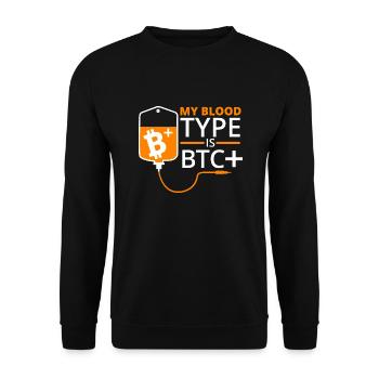 Bitcoin BTC Crypto Blockchain Coin Exchange Coin - Unisex Sweatshirt - black - Front - Alina (178cm) & Michal (187cm)