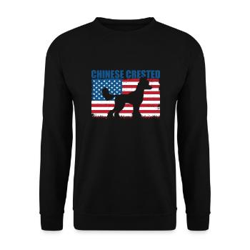 Chinese Crested Dog Chinesischer Schopfhund - Unisex Pullover - Schwarz - Vorne - Alina (178cm) & Michal (187cm)
