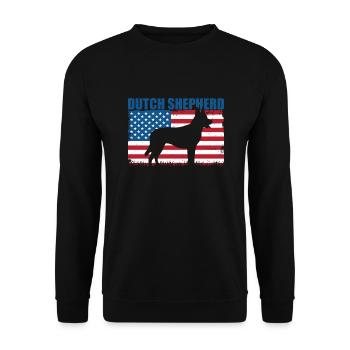 Holländischer Schäferhund Hollandse Herdershond - Unisex Pullover - Schwarz - Vorne - Alina (178cm) & Michal (187cm)