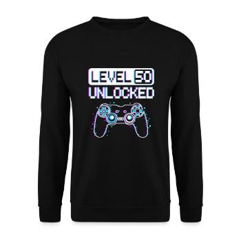 Happy Birthday 50 years geek - Unisex Sweatshirt - black - Front - Alina (178cm) & Michal (187cm)