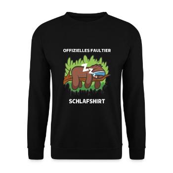 Lustiger Faultier Spruch Süßes Faultier - Unisex Pullover - Schwarz - Vorne - Alina (178cm) & Michal (187cm)