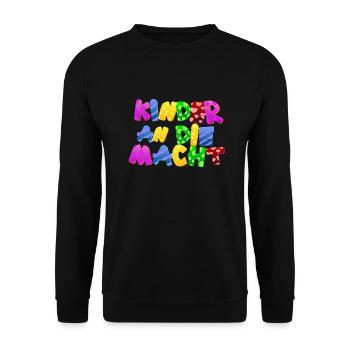 Baby Eltern Kind Geschenk Kinder an die Macht - Unisex Pullover - Schwarz - Vorne - Alina (178cm) & Michal (187cm)