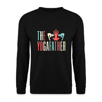 Yoga The Yogafather Funny Yoga - Unisex Pullover - Schwarz - Vorne - Alina (178cm) & Michal (187cm)