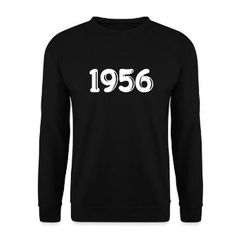 Jahrgang 1956 - Unisex Pullover - Schwarz - Vorne - Alina (178cm) & Michal (187cm)