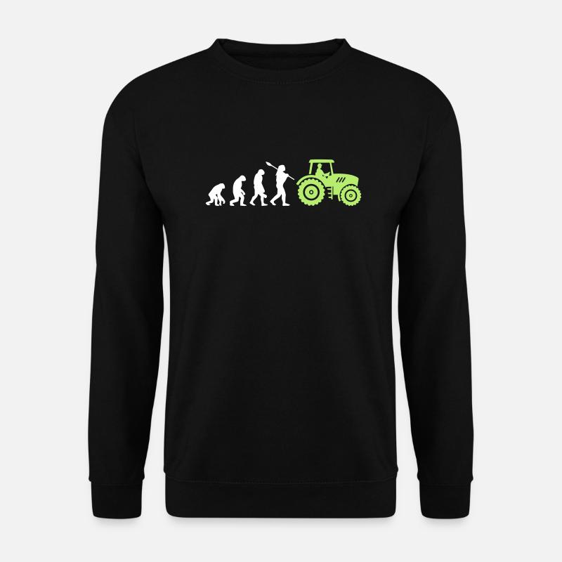 Evolution Farmer and Tractor - Sweat-shirt Unisexe - noir
