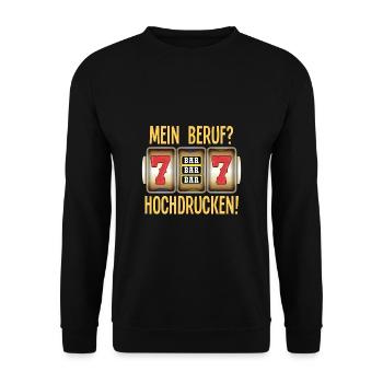 Casino Game Library Push Up Head Gift - Unisex Sweatshirt - black - Front - Alina (178cm) & Michal (187cm)