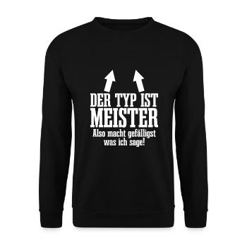 Meister Bestandene Meisterprüfung Geselle Geschenk - Unisex Pullover - Schwarz - Vorne - Alina (178cm) & Michal (187cm)