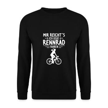 Rennrad Mir reichts - ich geh Rennrad fahren - Unisex Pullover - Schwarz - Vorne - Alina (178cm) & Michal (187cm)