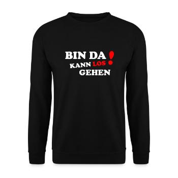 lustiger witziger Spruch Sprüche Geschenk - Unisex Pullover - Schwarz - Vorne - Alina (178cm) & Michal (187cm)