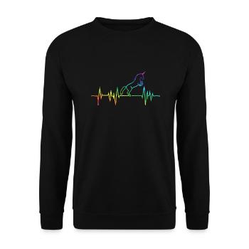 unicorn einhorn glitzer Geburtstag birth geschenk - Unisex Pullover - Schwarz - Vorne - Alina (178cm) & Michal (187cm)
