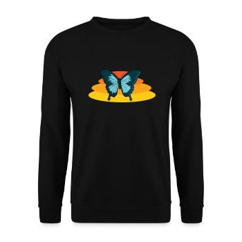 Butterfly moth butterfly butterfly wing - Unisex Sweatshirt - black - Front - Alina (178cm) & Michal (187cm)