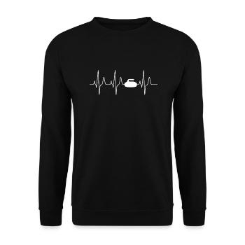 Curling heartbeat passion - Unisex Sweatshirt - black - Front - Alina (178cm) & Michal (187cm)