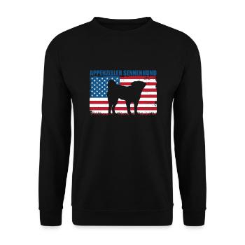Appenzeller Sennenhund - Unisex Pullover - Schwarz - Vorne - Alina (178cm) & Michal (187cm)