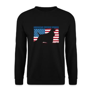 American Cocker Spaniel - Unisex Sweatshirt - black - Front - Alina (178cm) & Michal (187cm)