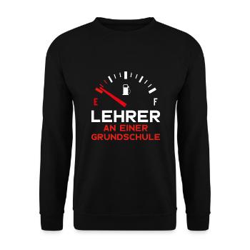GRUNDSCHULLEHRER LUSTIG LEHRER GRUNDSCHULE - Unisex Pullover - Schwarz - Vorne - Alina (178cm) & Michal (187cm)
