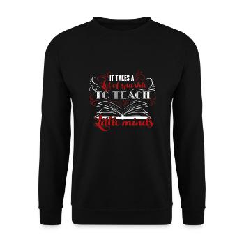 Kindergarten Teacher It Takes A Lot Of Sparkle - Unisex Sweatshirt - black - Front - Alina (178cm) & Michal (187cm)