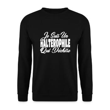 halterophile qui déchire - Sweat-shirt Unisexe - noir - Devant - Alina (178cm) & Michal (187cm)