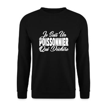poissonnier qui déchire - Sweat-shirt Unisexe - noir - Devant - Alina (178cm) & Michal (187cm)