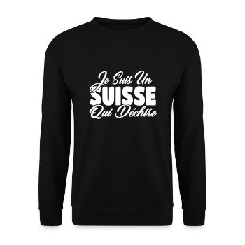 Suisse qui déchire - Sweat-shirt Unisexe - noir - Devant - Alina (178cm) & Michal (187cm)