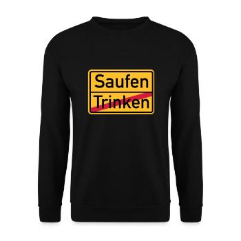Saufen - Unisex Pullover - Schwarz - Vorne - Alina (178cm) & Michal (187cm)