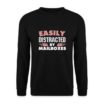 Postman Easily Distracted By Mailboxes - Unisex Sweatshirt - black - Front - Alina (178cm) & Michal (187cm)
