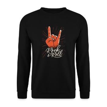 Rock and Roll - Unisex Pullover - Schwarz - Vorne - Alina (178cm) & Michal (187cm)