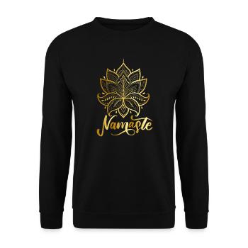Namaste celestial flower - Unisex Sweatshirt - black - Front - Alina (178cm) & Michal (187cm)