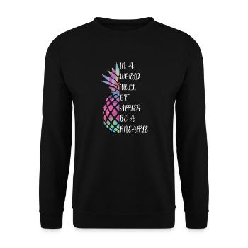 Ananas - Sweat-shirt Unisexe - noir - Devant - Alina (178cm) & Michal (187cm)