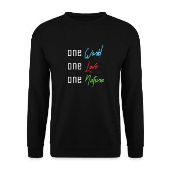 Sustainability - Nachhaltigkeit - Unisex Pullover - Schwarz - Vorne - Alina (178cm) & Michal (187cm)