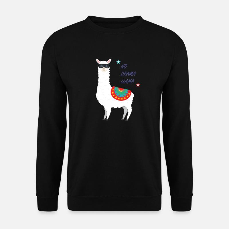 Lama - Unisex Pullover - Schwarz