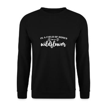 Wildblumen - Unisex Pullover - Schwarz - Vorne - Alina (178cm) & Michal (187cm)