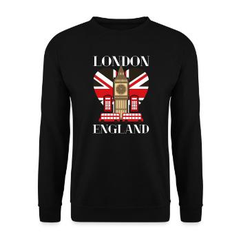 London - Unisex Pullover - Schwarz - Vorne - Alina (178cm) & Michal (187cm)
