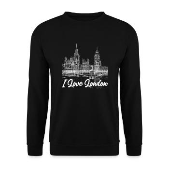 London - Unisex Pullover - Schwarz - Vorne - Alina (178cm) & Michal (187cm)