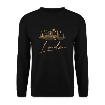 London - Unisex Pullover - Schwarz - Vorne - Alina (178cm) & Michal (187cm)