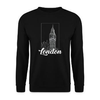 London - Unisex Pullover - Schwarz - Vorne - Alina (178cm) & Michal (187cm)