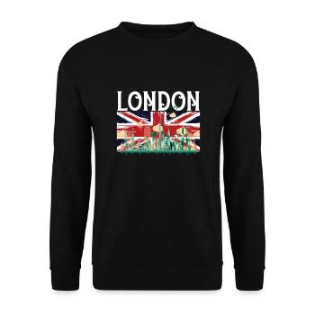 London - Unisex Pullover - Schwarz - Vorne - Alina (178cm) & Michal (187cm)