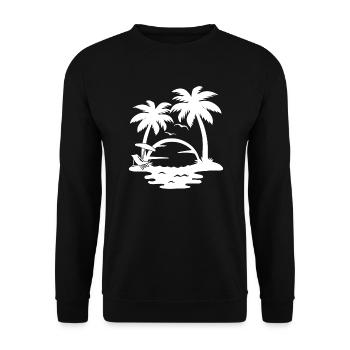 Palmen - Unisex Pullover - Schwarz - Vorne - Alina (178cm) & Michal (187cm)