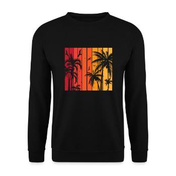 Palmen - Unisex Pullover - Schwarz - Vorne - Alina (178cm) & Michal (187cm)
