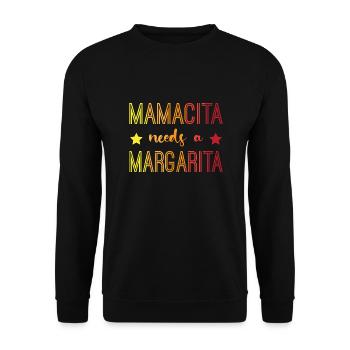 mamacita needs a margarita - Unisex Pullover - Schwarz - Vorne - Alina (178cm) & Michal (187cm)